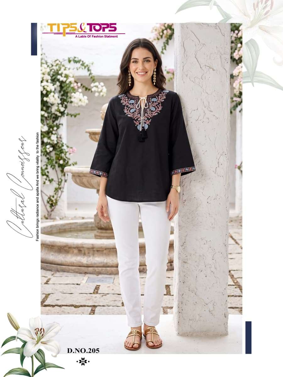 TIPS & TOPS TWINKLE VOL 2 RAYON FANCY WESTERN SHORT KURTIS DAILY WEAR LOOK SURAT